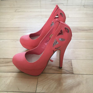 Rouge Helium Heels - Coral - Size 7